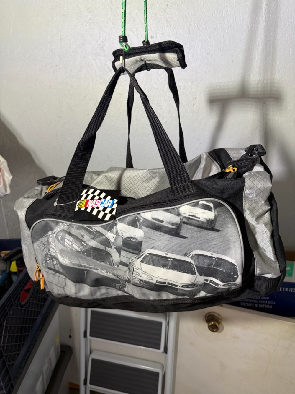 *Rare* Vintage NASCAR Duffle Bag with Racecar Front Print NWT